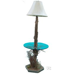 Quail Floor Lamp w/ Glass Table Top