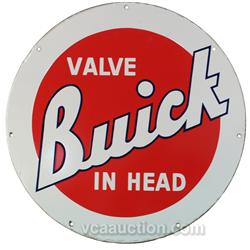 Buick Valve In Head Porcelain Sign - 20  Diam.