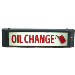 Service Station Light Up Flourescent Sign "Oil Change"