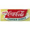 Image 1 : Coca Cola Fountain Service Porcelain Sign - 28" x 12"