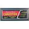 Image 1 : Carter Carbureters Tin Sign In Frame - 28" x 12"