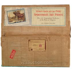 Set Of 6 1946 Seagram's Art Prints New In Box - Each 2