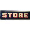 Image 1 : "Store" Outdoor Porcelain Sign, Blue w/ Cream & Red Let