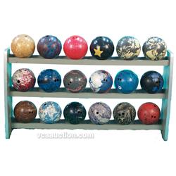 Brunswick 18 Bowling Ball Rack w/ 18 Very Colorful Bowl