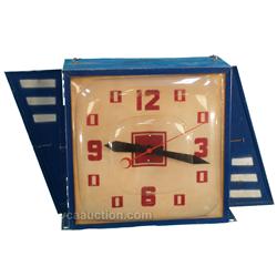 Double Sided Deco-Style Metal Hanging Electric Clock w/