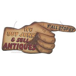  We Buy Junk & Sell Antiques  Figural Hand Shaped Wood