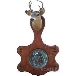 Adirondack Deer Head Hat Rack w/ Beveled Mirror, All Or