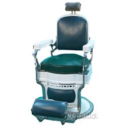 All Original Koken Porcelain Barber Chair White w/ Gree