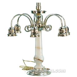 Early Marble & Brass Soda Fountain Light (Completely Re