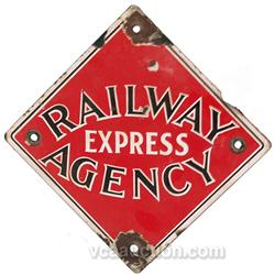 Lot Of 4 Railway Express Agency Signs:  2 REA Porcelain