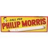 Image 1 : Lot Of 3 Philip Morris Embossed Tin Signs:  1 - 27" x 1