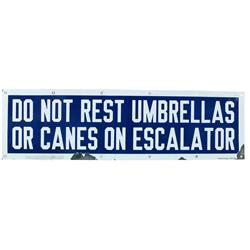 Do Not Rest Umbrellas Or Canes On Escalator Porcelain S