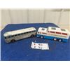 Image 1 : 2 Greyhound Buses; 1) Metal 9" x 2 3/4"x 2" , 1) Plastic " Jimson" 8.5" x 3" x 2.5"