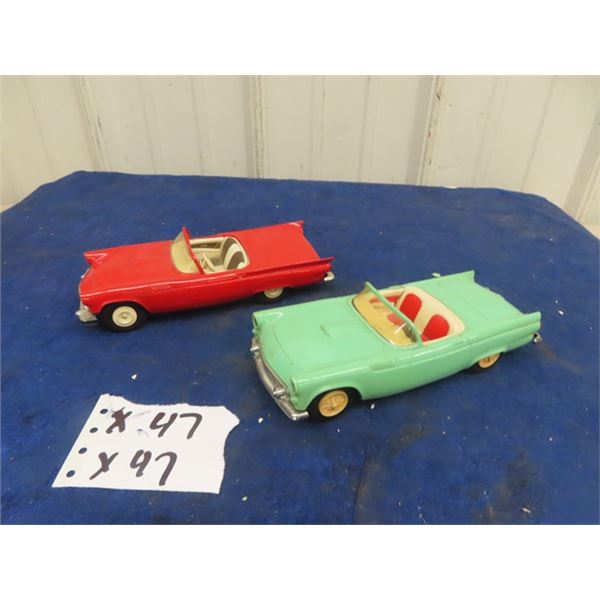 2 Thunderbird Cars; 1) Marked AMT Friction Metal & Plastic 7.5" x 2" x 2.5"