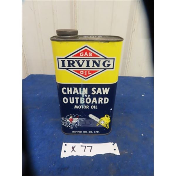 Irving Chain Saw & Outboard Motor Oil Quart Can