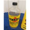 Image 3 : 2 Pennzoil Outboard Oil Quart Cans; 1) Glass, 1) Plastic