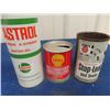 Image 2 : 3 Tins; 1) Castrol 16oz, 1) Shell Outboard 8oz, 1) Bowes Stop-Leak 11oz