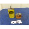 Image 1 : 2 Oil Tins; 1) Superior Household Oil 3oz, 1) Hoppes Lubricating Oil 1 oz