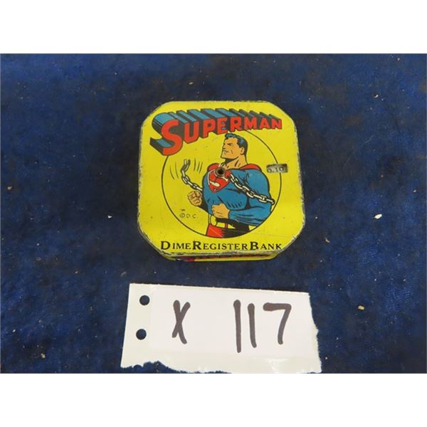 Metal Superman Dime Register Bank