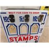 Image 3 : Porcelain Coin Operated Stamp Dispenser with Key 16" x 7" x 5"