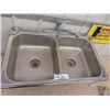 Image 2 : Double Stainless Steel Kitchen Sink with Faucet