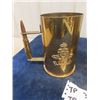 Image 2 : 2-1950's  Trench Art Artillery Casing Mugs - 7" Tall 4" Across ( 7" Across to edge of Handle)