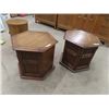 Image 1 : 2 Drum End Tables; 20" Tall 22" Across