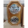 Image 2 : Brass Lamp, Framed Collectible Plates & Picture