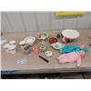 Image 1 : 10 Royal Dalton Plates, 4 Royal Albert Old Country Roses Cups, 2 Dolls & Kitchen Serving wares