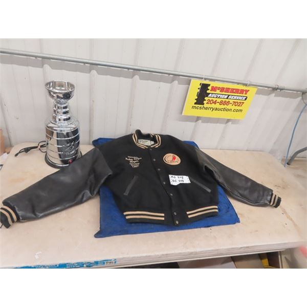 Rare NHL PA " Roots " Player Association Jacket Mens XL & Stanley Cup Popcorn Popper