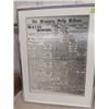 Image 2 : Vintage Map Showing 1884 Winnipeg Framed 36" x 25",  Cardboard St James Conklin Shows Poster 26" x 2