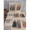 Image 2 : 13 Original Hand Colored 1870's Paris Fashion Prints - Largest 14" x 10" - Seller Advises 150 Years 