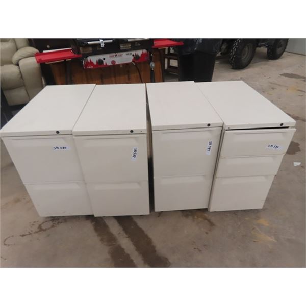 4- 2 Drawer Metal Filing Cabinets 28  x 15  X 28 