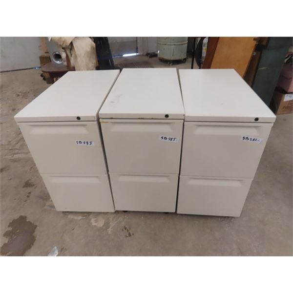 3- 2 Drawer Metal Filing Cabinets 28" x 15" X 28"