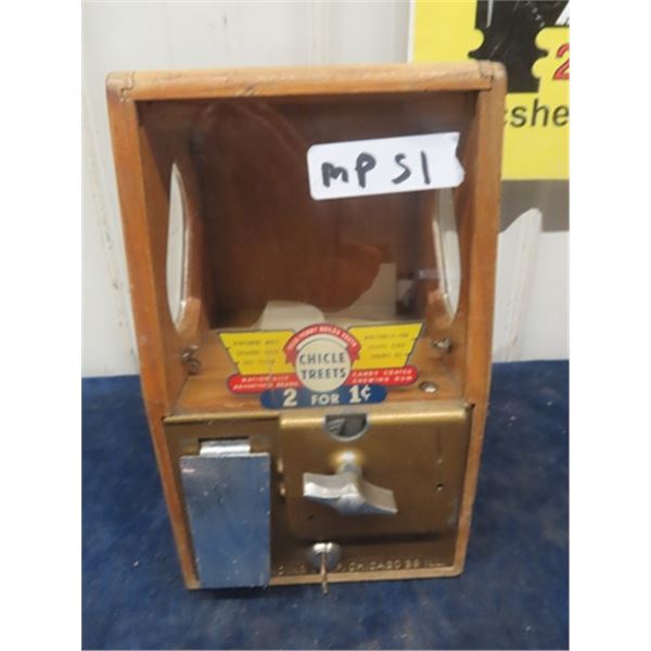 Victor Coin Operated Gum Machine ' 2 for 1 cent ' 11.5" x 7.5" x 6"