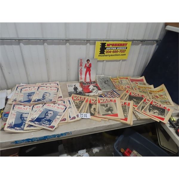 War Magazines " Great War" Marked 1915, War Illustrated 1940 plus others