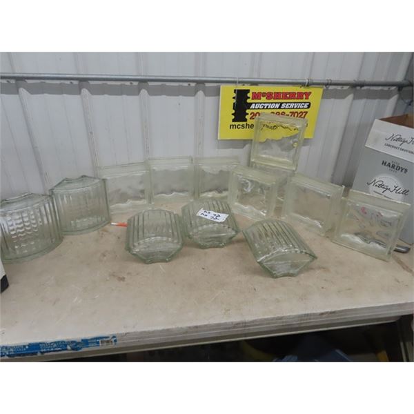12 Glass Bricks- Some Curved