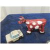 Image 3 : Tekno Denmark Die Cast Milk Truck, Tin Taxi, Plastic Cow