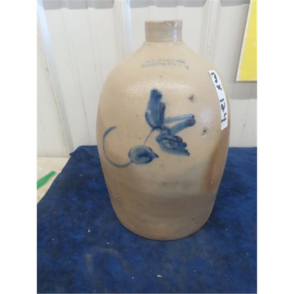Salt Glaze Jug with Flower E.L Farrar Iberville, PQ