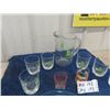 Image 3 : Blown Glass Center Peice, Mojito Pitcher & Glasses