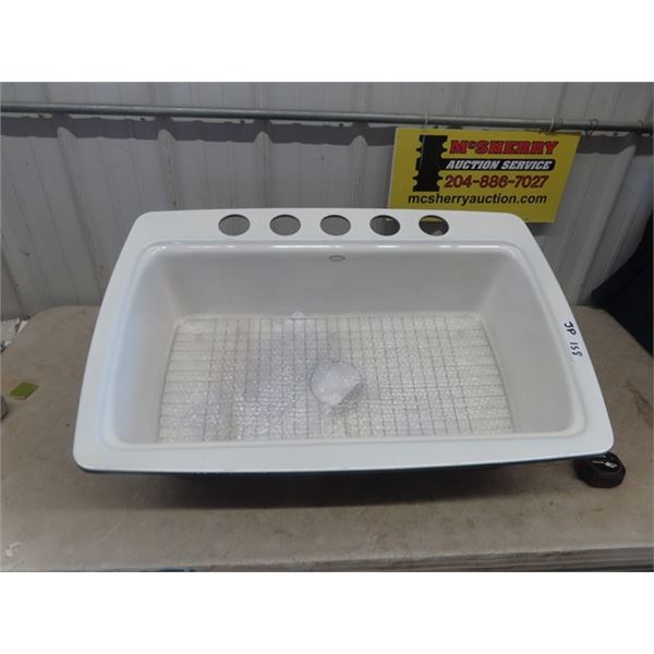New Kohler Model 5864-SU-96 Double Cast Sink with Rack ( had plans to renovate but sold house too fa