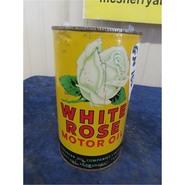 1940's White Rose Quart Oil Can - No Top