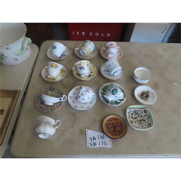 9 China Cup + Saucer Sets ; Shelley, Royal Albert, Radford plus others