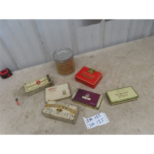 7 Cigarette Tins; Sweet Caporal, Turret, Memphis
