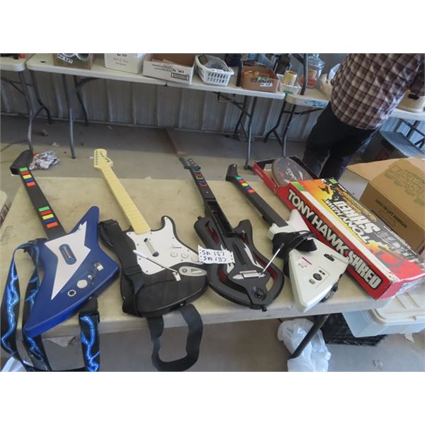 xBox 360 Skateboard + Guitars