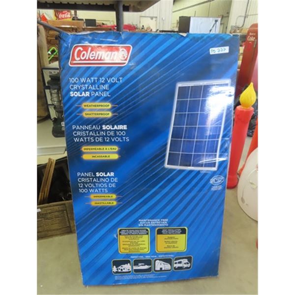 Coleman 100 Watt Solar Panel- New Old Stock