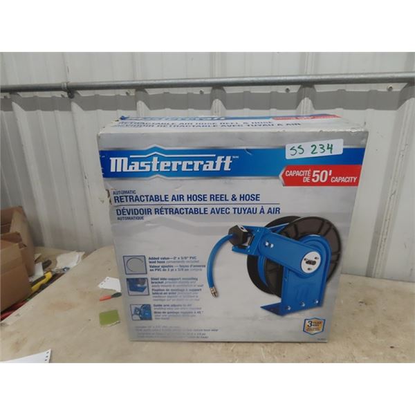 New Mastercraft Retracting 50'  Air Hose & Reel