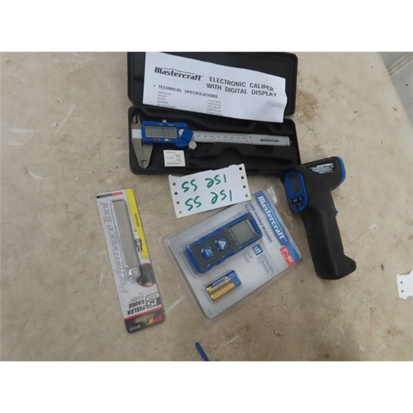 Calipers, Feeler Gauge & 2 Laser Mesurers