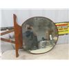 Image 1 : Round Mirror - Originally from a Vanity 28" Wide