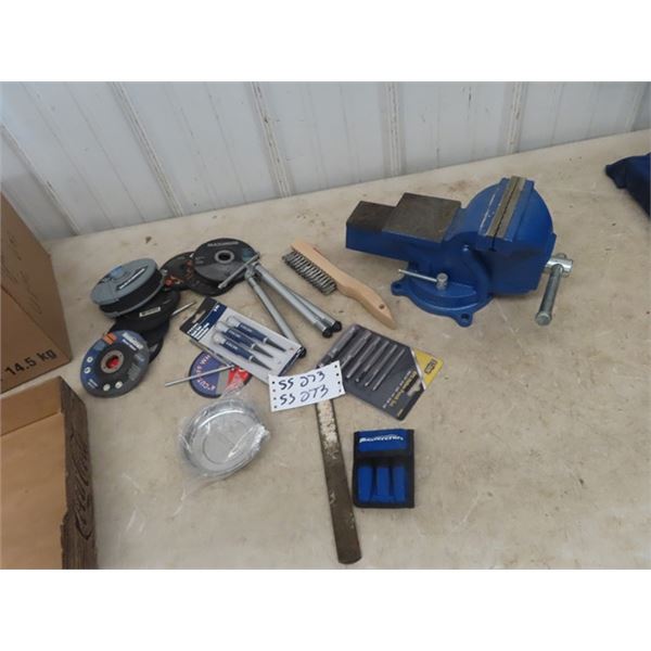 Mastercraft Vice, Angle Grinder Discs, Hole Punch Set plus more